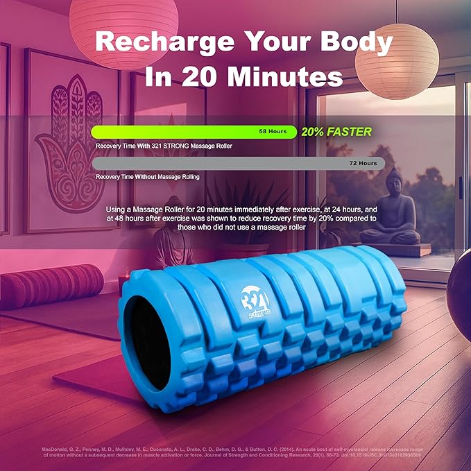 321 STRONG Foam Roller - Medium Density Deep Tissue Massager for Muscle Massage and Myofascial Trigger Point Release, with 4K eBook - Bloomnest