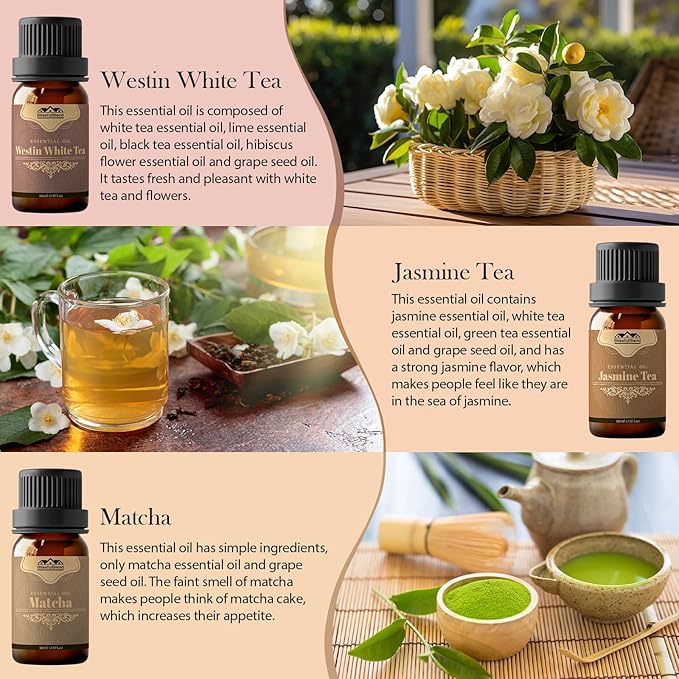 6 Pack 10ML Christmas Tea Essential Oil Diffuser for Home Care and Candle Making Atmosphere Fragrance of Essential Oil Gifts Set for Christmas Birthday Holiday Present - Bloomnest