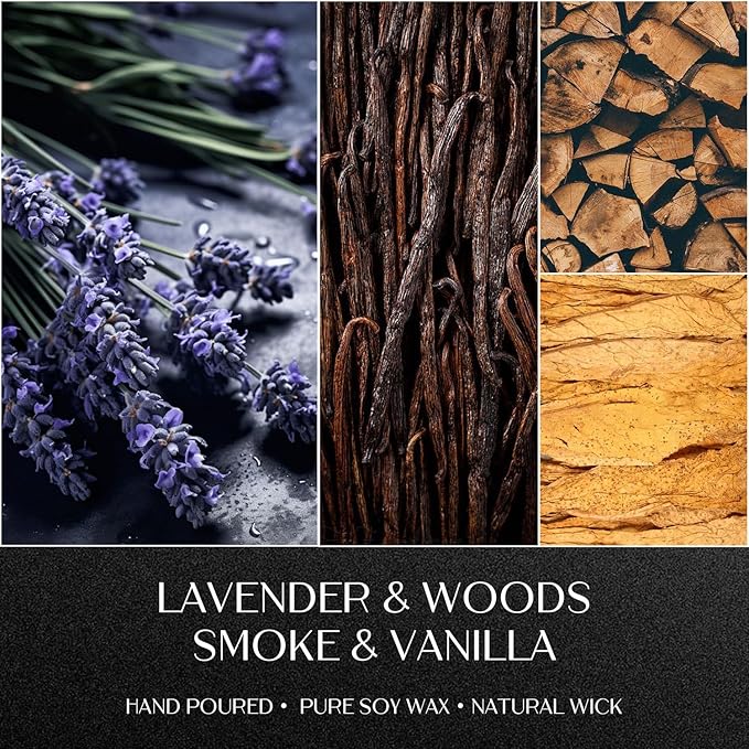 Scented Candles for Men, Soy Candles for Home Scented, Candle Gifts for Men, 2 Pack Aromatherapy Candle Gift Set for Relaxing, Stress Relief & Home Decor - Bloomnest