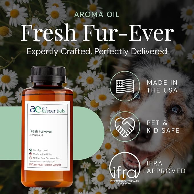 Air Esscentials Fresh Fur-Ever Aroma Oil - Pet-Preferred Pure Essential Oil for Scent Machines & Cold-Air Diffusers | Juicy Peach & Lemongrass | Floral Harmony | Soothing Sandalwood Finish | 300mL - Bloomnest