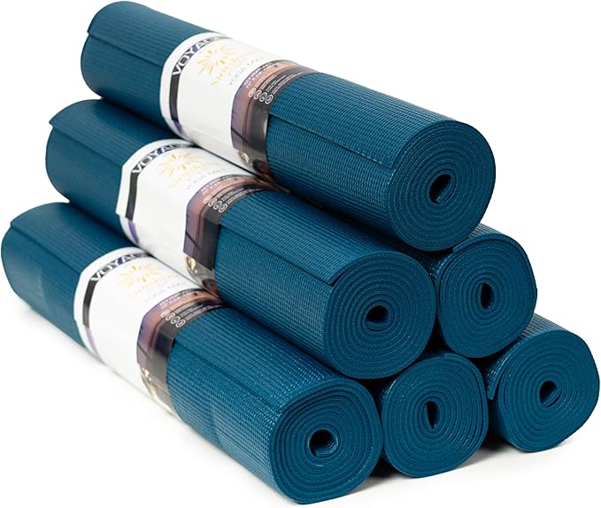 Sunshine Yoga Voyage Yoga Mat, 6 Pack, 72" x 24" Professional Studio and Gym Bulk Yoga Mats, 5mm Thick, Durable, Anti-Tear, Non Slip Fitness and Exercise Mats - Bloomnest