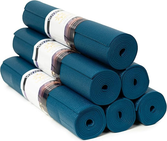 Sunshine Yoga Voyage Yoga Mat, 6 Pack, 72" x 24" Professional Studio and Gym Bulk Yoga Mats, 5mm Thick, Durable, Anti-Tear, Non Slip Fitness and Exercise Mats - Bloomnest