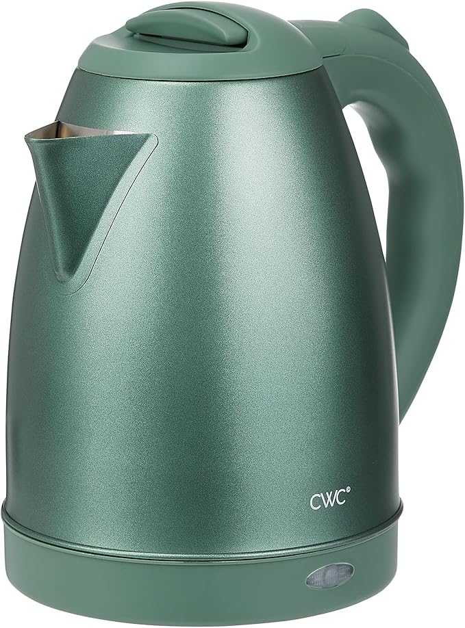 COOK WITH COLOR Electric Kettle - Rapid Boil, Sleek Design, and Safety Features - Great for Quick and Easy, Stainless Steel Sage, 1.7 Liters - Bloomnest