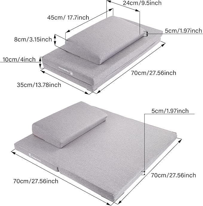 ZenBless Zafu Meditation Cushion Set,Yoga Meditation Pillow for Sitting on Floor,Large Square Meditation Mat and Pillow Set, Floor Pillow, Washable Cover(27.6") - Bloomnest