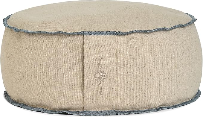 Meditation Cushion Set by renoo - Durable Comfortable Organic Cotton, Linen, Hemp - Modern Zafu Zabuton - Buckwheat Kapok Filled Floor Pillow Yoga Bolster in 15 Colors Washable Cover