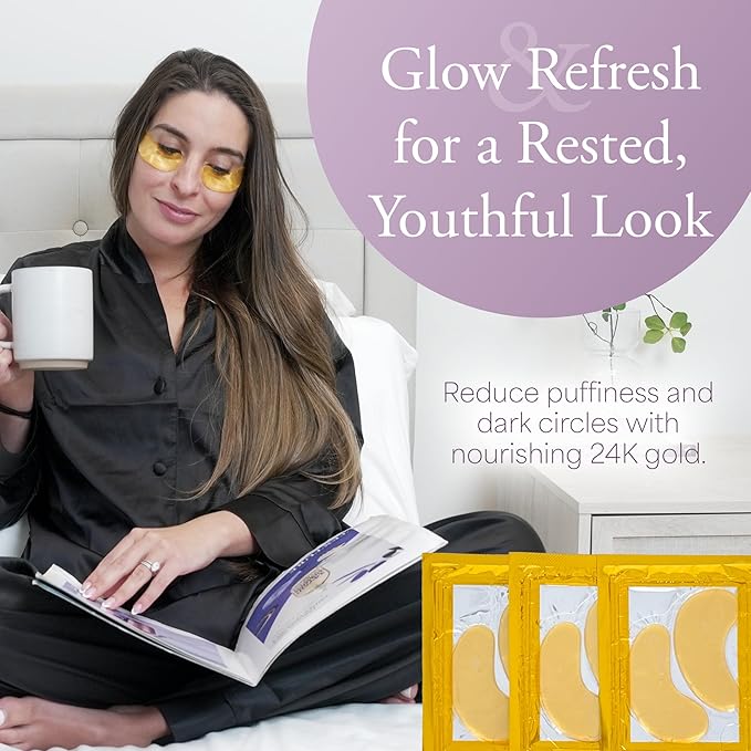 Spa Gift Set for Women – Lavender Aromatherapy Shower Steamers, Sugar Scrub, 24K Gold Eye Masks & Steam Eye Mask | Self Care & Relaxation Gift Box for Stress Relief at Home