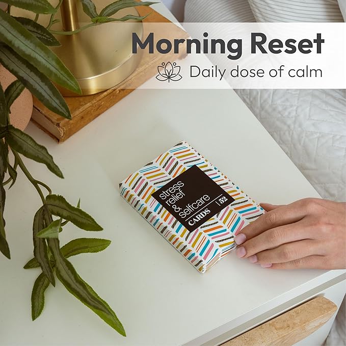 Allura & Arcia 52 Stress Less & Self Care Cards - Mindfulness & Meditation Exercises - Anxiety Relief & Relaxation - Bloomnest