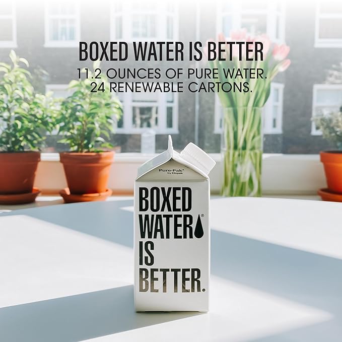 Boxed Water 11.2 oz. (24 Pack) – Better Than Premium Plastic Purified Drinking Water BPA-Free, Refillable Reusable Cartons - Mini - Bloomnest