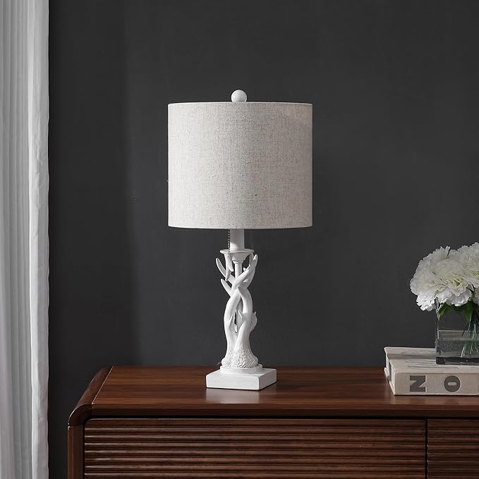 JONATHAN Y JYL1031C Gaston 20.5" Resin Mini LED Table Lamp for Living Room, Family Room, Dining Room, Bedroom, Hallway, Office, Antique White - Bloomnest