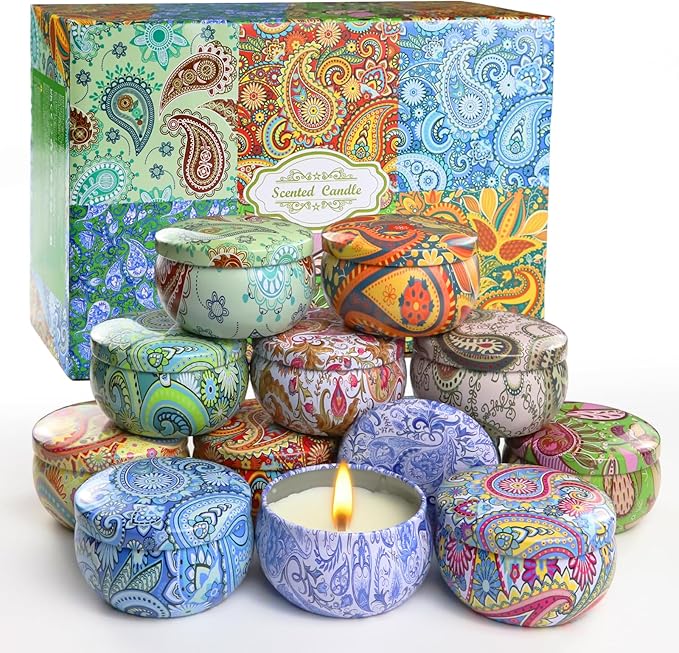 Scented Candles Gifts for Women, 12 Pack Natural Soy Candles for Home Scented, Aromatherapy Candle Set Gift for Women, Men, Friends Birthday, Anniversary - Bloomnest