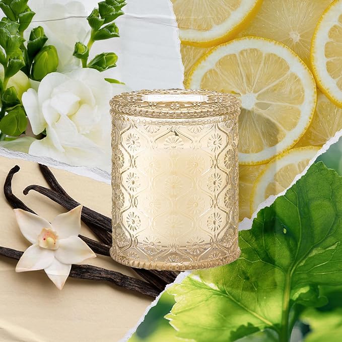 LA JOLIE MUSE Fall Candle | Vanilla Bomb Candle –Vanilla, Lemon Zest & Patchouli | 6 oz Cotton Wick | Natural Soy Wax | 40 Hours Clean Burn | Gift-Ready for Autumn Hosting | Seasonal Home Décor - Bloomnest