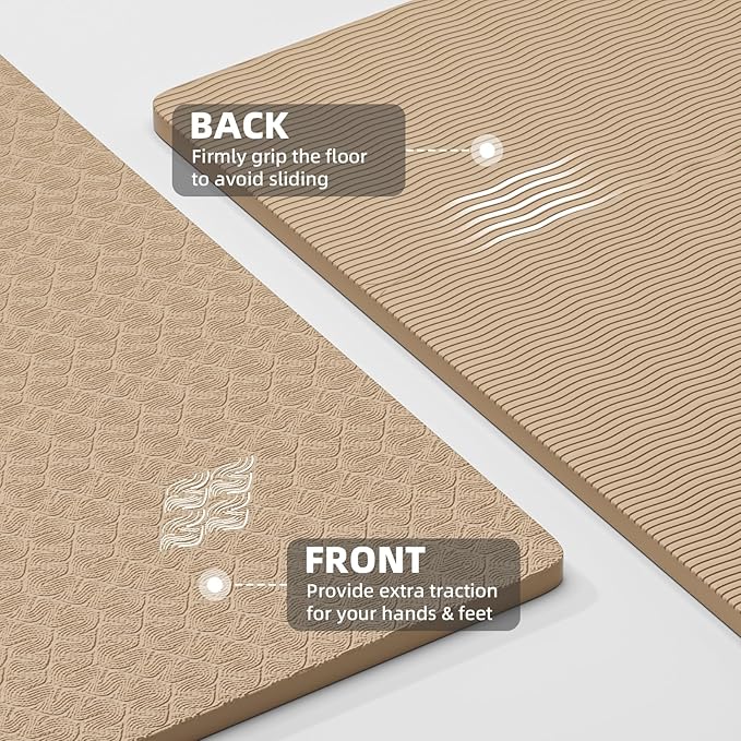 ILILI Yoga Mat, 72x25×0.3 Inch, Non-Slip, TPE Exercise Mat, Tear-Resistant, Fitness Yoga Mat with Carrying Strap, Ideal for Yoga, Pilates, Home Workouts, Stretching & All Fitness Routines