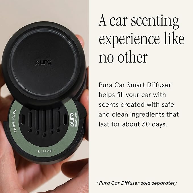 Pura Car Scent Refill - Fragrance for Pura Car Diffuser - Clean & Safe Luxury Diffuser Scent - Long-Lasting Fragrance for 30 Days of Aroma - Fall & Winter Household Essential - Balsam & Cedar - Bloomnest