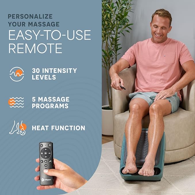 LifePro Foot Massager for Neuropathy - Relaxing Calf and Foot Therapy with Heat Option for Maximum Soothing Relief - Massager for Blood Circulation and Revitalization - Bloomnest