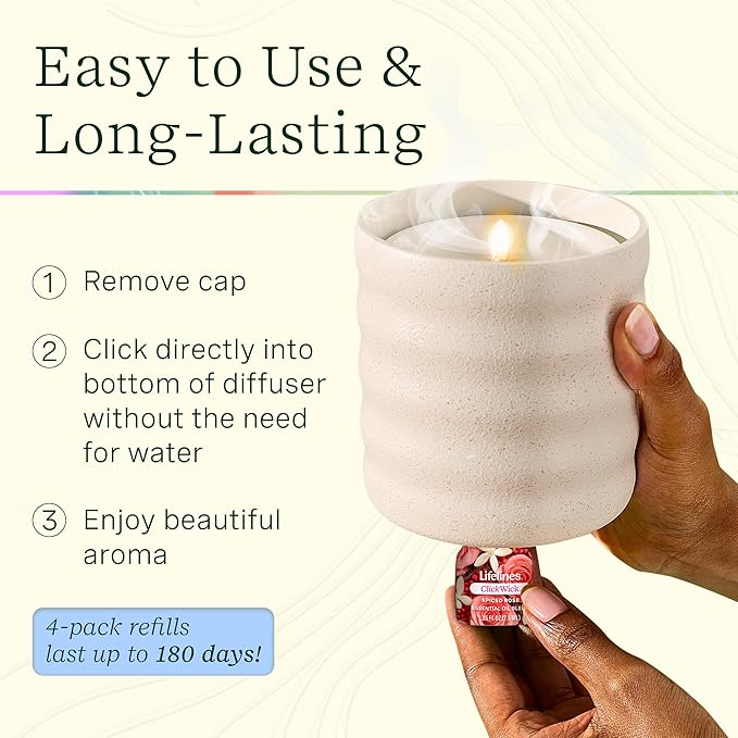 ClickWick Essential Oil Blends for Lifelines Diffusers, 4-Pack Lush Earth Collection - Essential Oil Blend Refill for Candle, Plant & Shower Aromatherapy Diffuser - Fragrance for Diffusers - Bloomnest