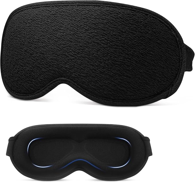 3D Contoured Sleep Mask, Light Blocking Eye Masks for Sleep, Breathable and Washable Sleeping Mask for Women Men, Adjustable Sleeping Eye Mask for Travel, Nap, Car and Office - Bloomnest