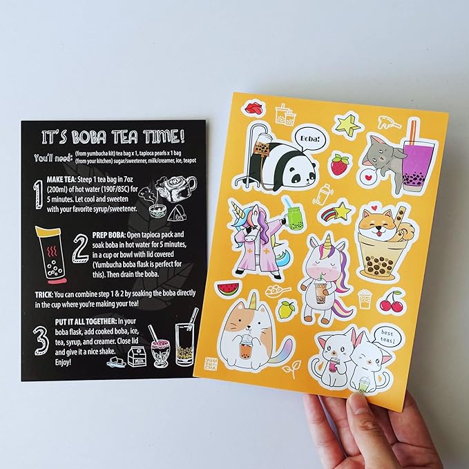 YUMBUCHA Boba Kit Set - DIY Boba Tea Making Kit with Classic Black Tea & Tapioca Pearls - Create 10 Delightful Drinks - Exquisite Loose Leaf Teabags Included - Boba Tea Gift Set for Tea Lovers - Bloomnest