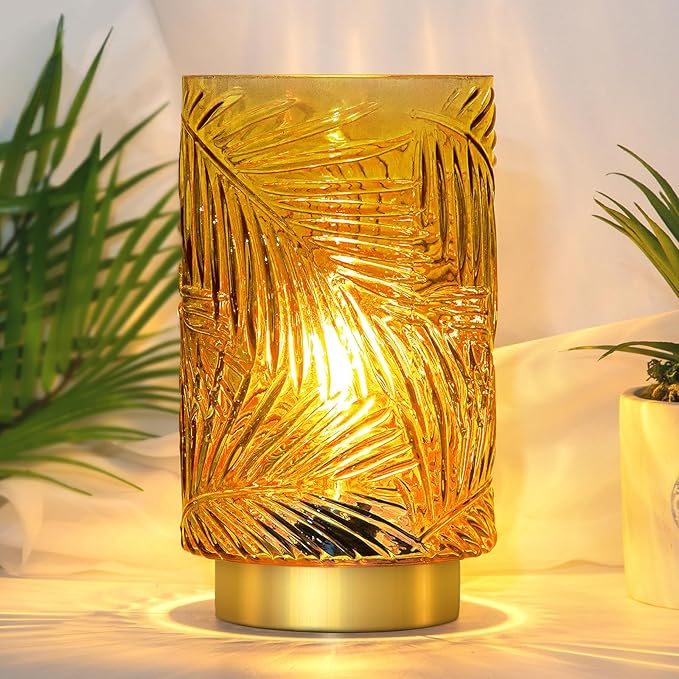 Battery Operated Table Lamp, Cordless Lamps for Home Decor, Battery Powered Nightlight with LED Bulb with Timer, Decorative Lights for Living Room Bedroom Tabletop Entryway Centerpiece Gift(S Yellow) - Bloomnest
