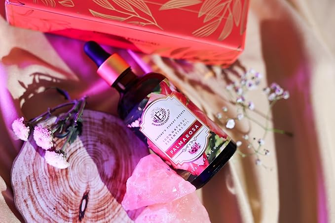 Luxurious Palmarosa Essential Oil by Enhanced Essentials| Slow Distilled & Pure| for Home,Diffusers,Skin & Hair Care,Aromatherapy,Bath,Perfume,Soap & Candle Making|with Glass Dropper|100 ml - Bloomnest