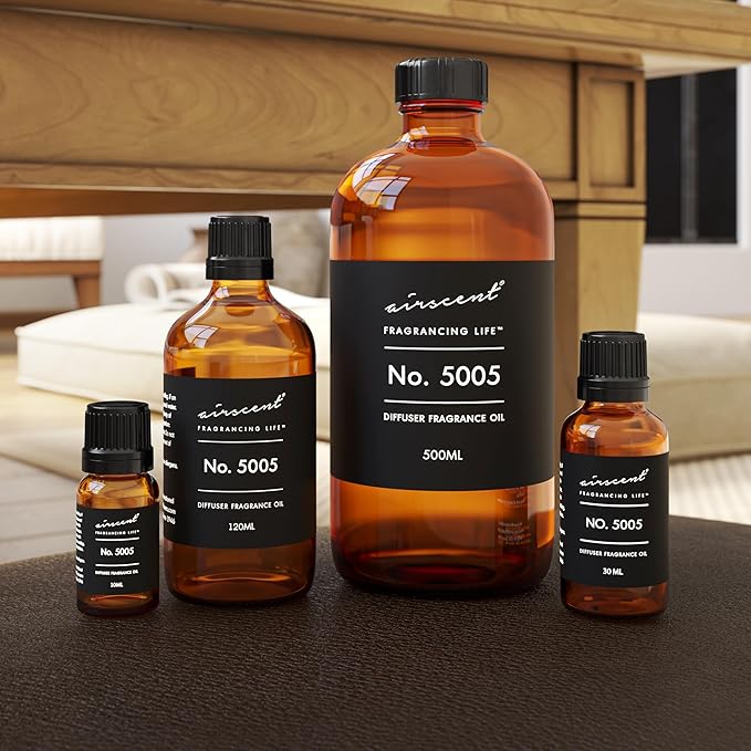 AirScent Diffuser Oil Inspired by TF's Oud Wood - No. 5005 Perfume Dupe - Fragrance Oil Blend for Ultrasonic and Waterless Diffusers and Crafting - 30 ml, 1 fl oz Glass Bottle with Dropper Airscent