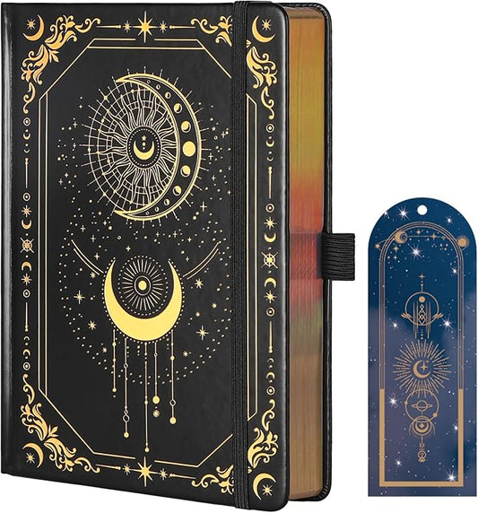 TIEFOSSI Dot Journal, 160gsm 190 Numbered Pages, Diary for Work & Sketching, A5 Hardcover Leather Journal for Writing Women Men - Bloomnest