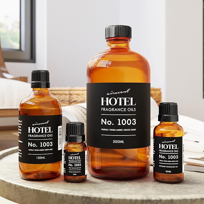 AirScent Hotel Diffuser Oil No. 1003 Inspired by The Asian Garden Las Vegas Hotel Scent - Premium Fragrance Oil for Ultrasonic and Waterless Diffusers and Crafting - 500 mL, 16.9 fl oz Glass Bottle - Bloomnest