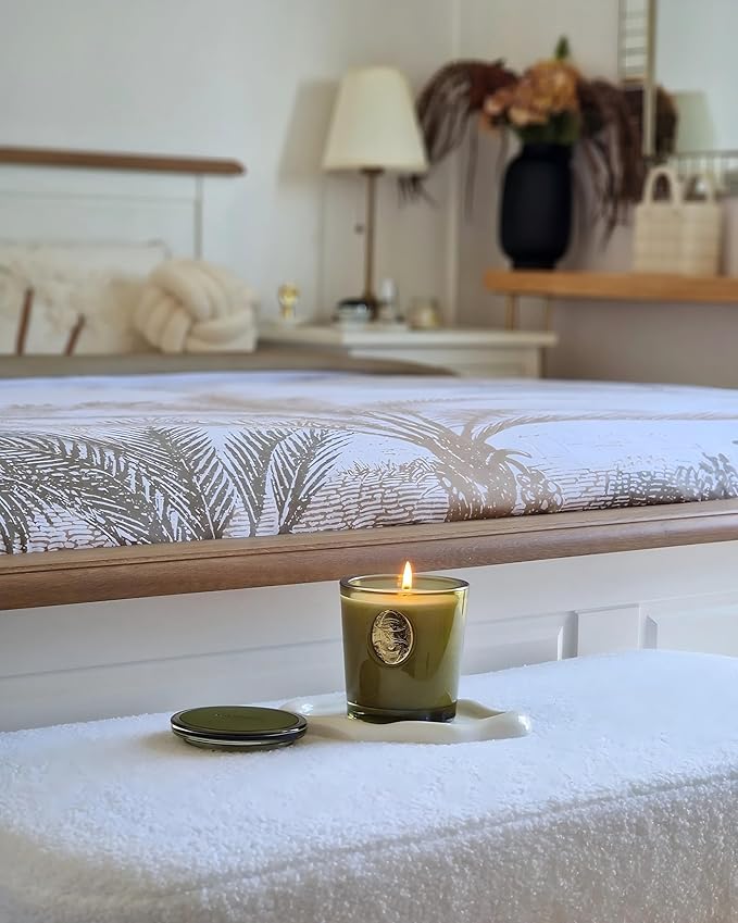 M&SENSE Natural Strong Soy Candle | Sandalwood Jasmine & Green | 9.2 oz, 50H Burn Time | Luxury Candle for Relaxation, Gifting, Home Décor | Ideal for Bedroom, Office, Party Ambiance - Bloomnest