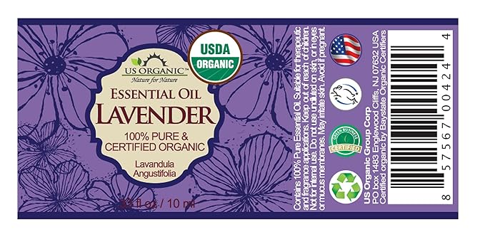 US Organic 100% Pure Lavender Essential Oil, Directly sourced from Bulgaria, USDA Certified Organic, Undiluted, for Diffuser, Humidifier, Massage, Skin, Hair Care, Non GMO, 10 ml - Bloomnest