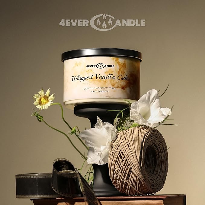 Whipped Vanilla Cake Scented Candles, 18oz Soy Candles Non Toxic 4-Wick Large Candle Jars, Over 50 Hours of Burning Time, Ideal for Gifting, Events, Home Decor - Bloomnest