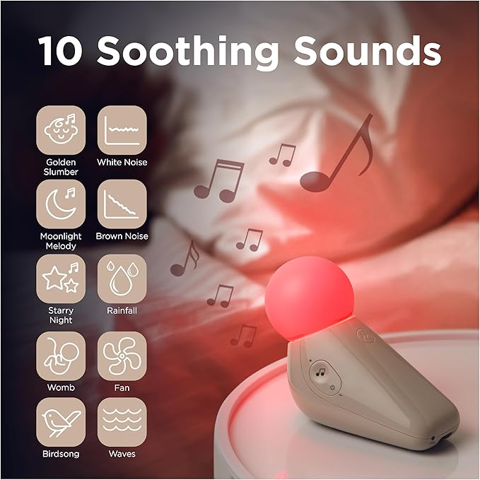 Motorola Nursery S1 | Portable Sleep Soother & Light Sound Machine for Babies & Kids | 50-Hour Battery Life | 10 Soothing Sounds, Lullabies & Multicolour Nightlight | Travel, Baby Shower/Registry Gift - Bloomnest