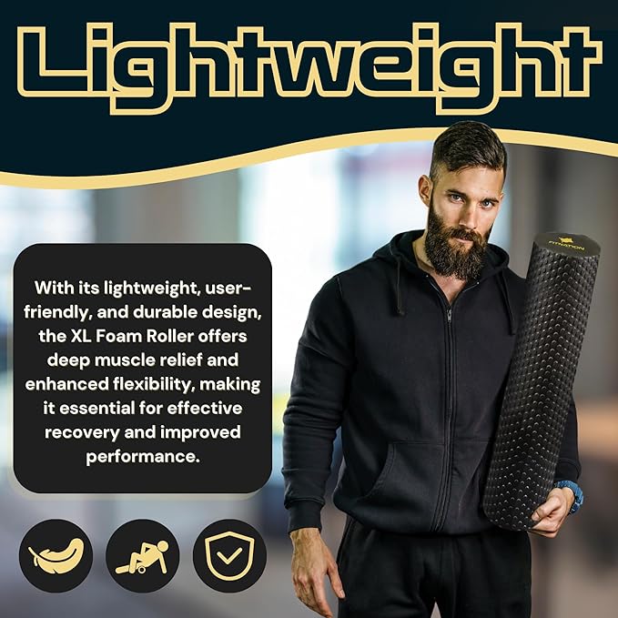 Fitizen Foam Roller – Muscle Massage Rehab Stiff Back Pain Physical Therapy Deep Tissue Firm Exercise Equipment Home Gym Stress Yoga Pilates for The Fit Citizen by FitNation - Bloomnest