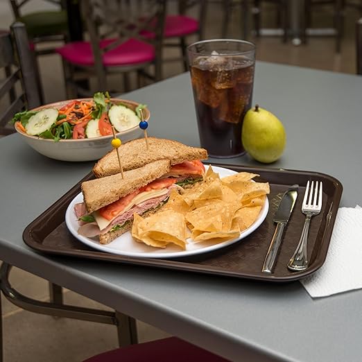 Carlisle FoodService Products CT101469 Cafe Standard Plastic Cafeteria/Fast Food Tray, NSF Certified, BPA Free, 14" Length x 10" Width, Chocolate (Pack of 24) - Bloomnest