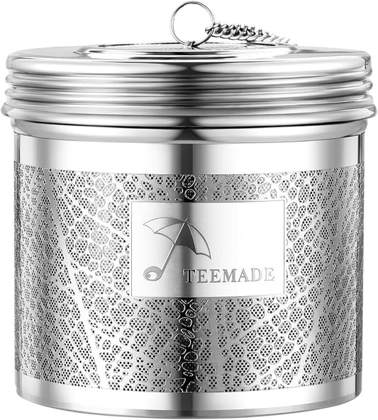Extra Large Tea Infuser for Loose Tea & Spice Infuser for Cooking,304 Stainless Steel Tea Filters,Extra Fine Mesh Tea Strainers for Black Tea,Iced Tea,Herbs & Soup Etc - Bloomnest