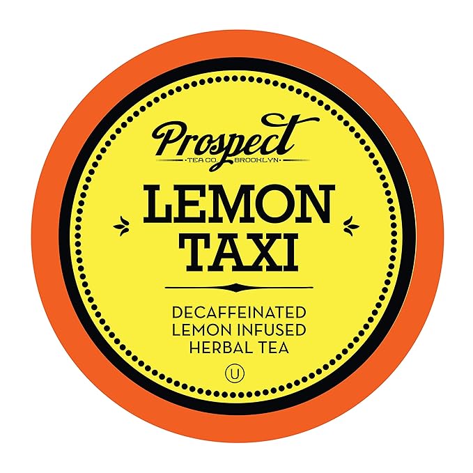 Prospect Tea Co. Decaffeinated Lemon Taxi Herbal Tea Pods Compatible with K Cup Brewers Including 2.0, 40 Count - Bloomnest
