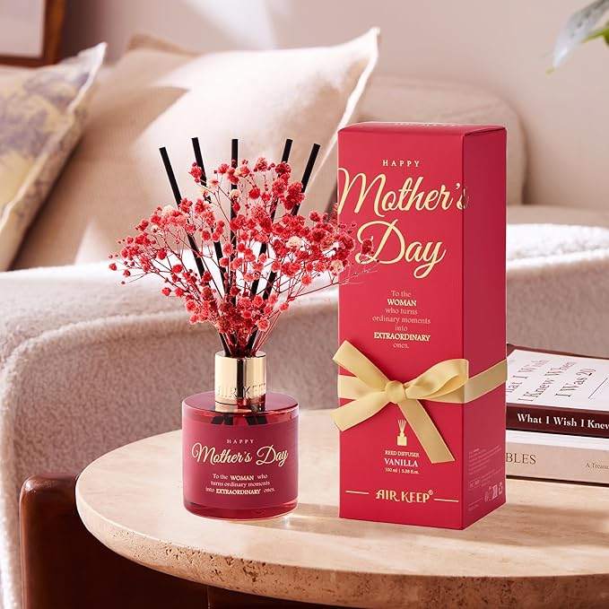Airkeep Reed Diffuser Set,Vanilla Scented Diffuser Oil with 8 Sticks,Home Fragrance Reed Diffuser for Bedroom,Bathroom Home Décor,Best Gifts for Women