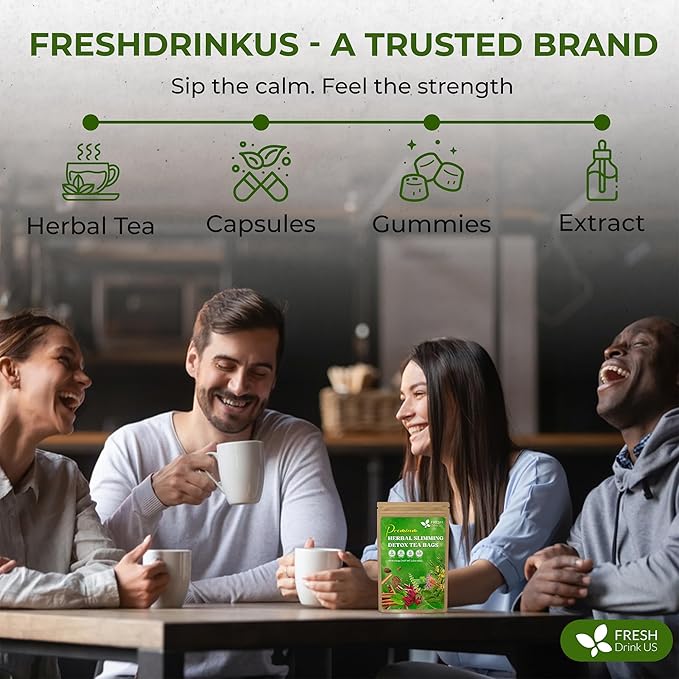 FreshDrinkUS, 30 Tea Bags Herbal Tea – Caffeine-Free Herbal Tea with Rooibos, Turmeric & Hibiscus – Loose Leaf Blend for Daily Rituals and Clean Living – Vegan, No Additives - Bloomnest