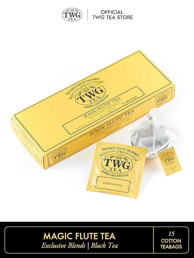 TWG Tea | Magic Flute Tea | Black Tea | Strawberry | 15 Hand Sewn Cotton Teabags | Gift Set - Bloomnest