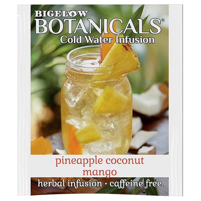 Bigelow Botanicals Pineapple Coconut Mango, Caffeine Free Herbal Tea with Pineapple and Coconut Flavor, 18 Count (Pack of 6), 108 Total Tea Bags - Bloomnest
