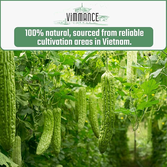 VIMMANCE Bitter Melon Dried Sliced Tea Bags, 50 counts, Dry Mellon Amargo, Vietnamese Herbal Tea, Momordica Charantia, 100% Natural Bittermelon, Decaf, Sugar Free, Balance Taste - Bloomnest