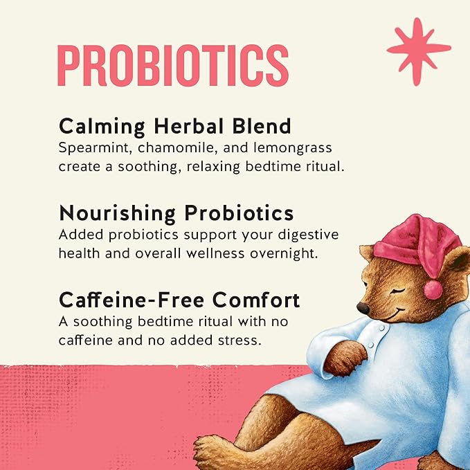 Celestial Seasonings Sleepytime Wellness Tea Plus Probiotics, Caffeine Free, 18 Tea Bags Box - Bloomnest