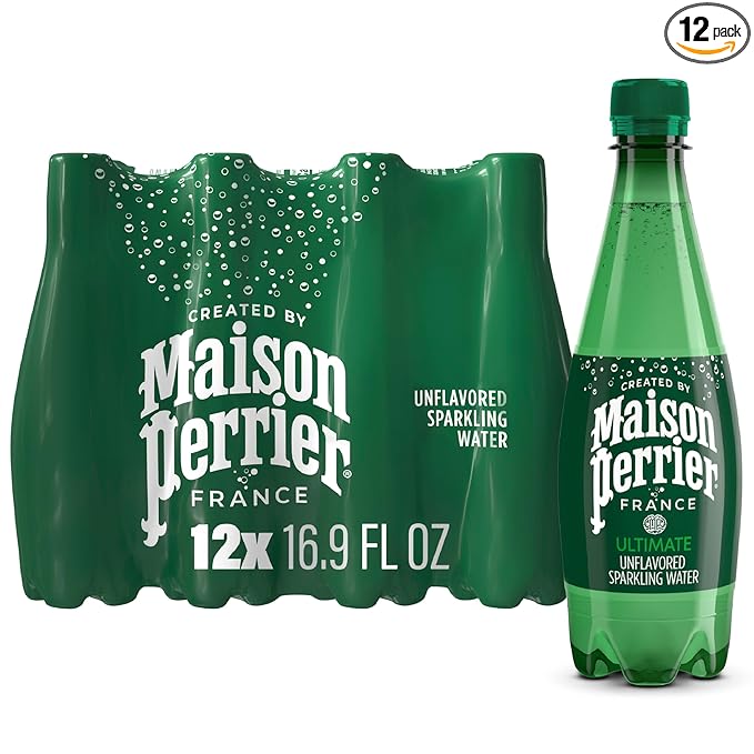 Maison Perrier Unflavored Sparkling Water, 16.9 FL OZ Plastic Water Bottle (12 count) - Bloomnest