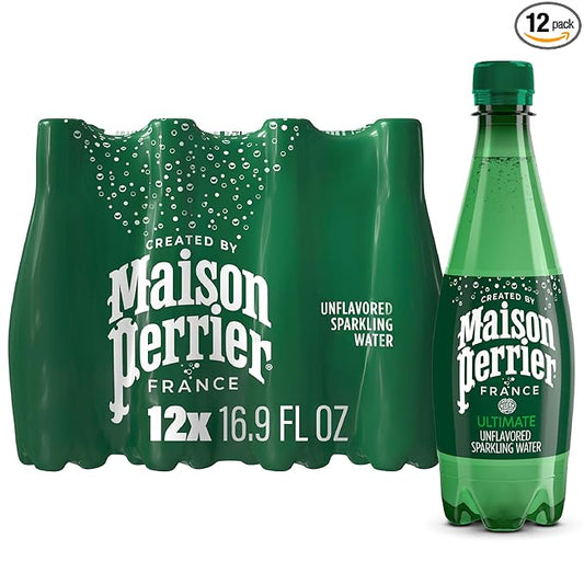 Maison Perrier Unflavored Sparkling Water, 16.9 FL OZ Plastic Water Bottle (12 count) - Bloomnest