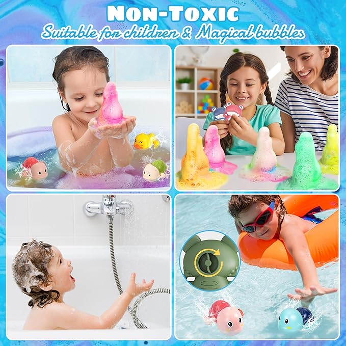 FIREKOTO® 8pcs Purely Handmade Kids' Rainbow Interactive Bath Bombs kids Potions丨Organic Colorful Bubble Bath for Kids Safe, Best Birthday, Party, Easter Bath Bombs Gift Set for Girls and Boys(8-Pack) - Bloomnest