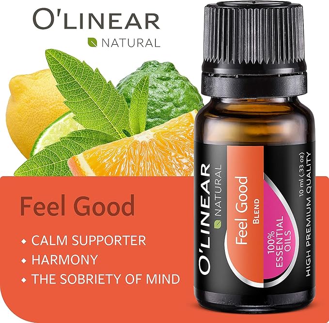 Premium 10 ml Aromatherapy Essential Oil Blend Therapeutic Grade - Happy & Relaxing Scent for Diffuser & Humidifier with Lavender, Rose, Lemon, Cinnamon, Geranium Sunny Mood Cheer Up Happiness Aroma - Bloomnest