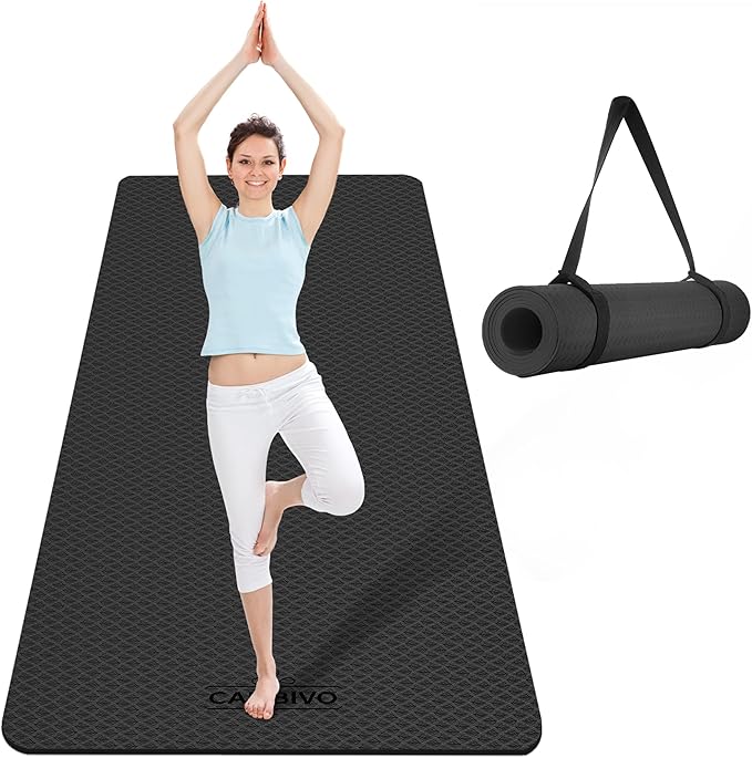CAMBIVO Extra Wide Yoga Mat for Women and Men (72"/84"x 32"x 1/4") TPE Workout Mat, Non-slip Large Exercise Fitness Mat for Yoga, Pilates, Workout - Bloomnest
