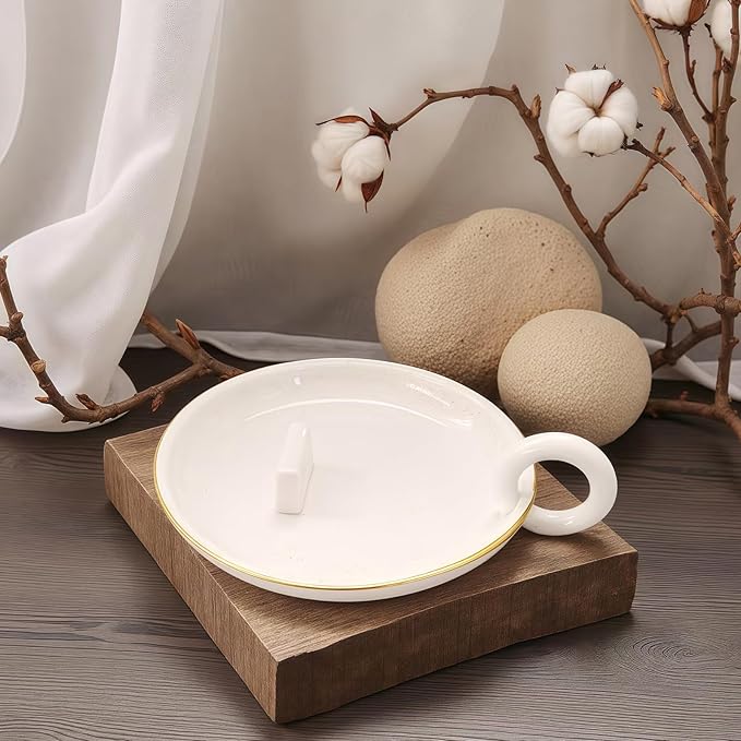 Handmade Ceramic Palo Santo Holder Burner & Sage Holder - Mini Tabletop Chiminea Burner Tray with Ash Catcher, Decorative Incense Holder for Spiritual Meditation & Yoga - Bloomnest