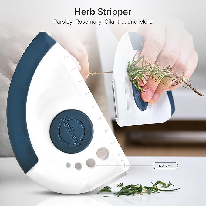 Nextrend BakerScraper – 5-in-1 Flexible Bowl Scraper, Bench Scraper and Dough Scraper with Stainless Steel Edge, Ruler & Herb Stripper – BPA Free, Dishwasher Safe - Blue - Bloomnest