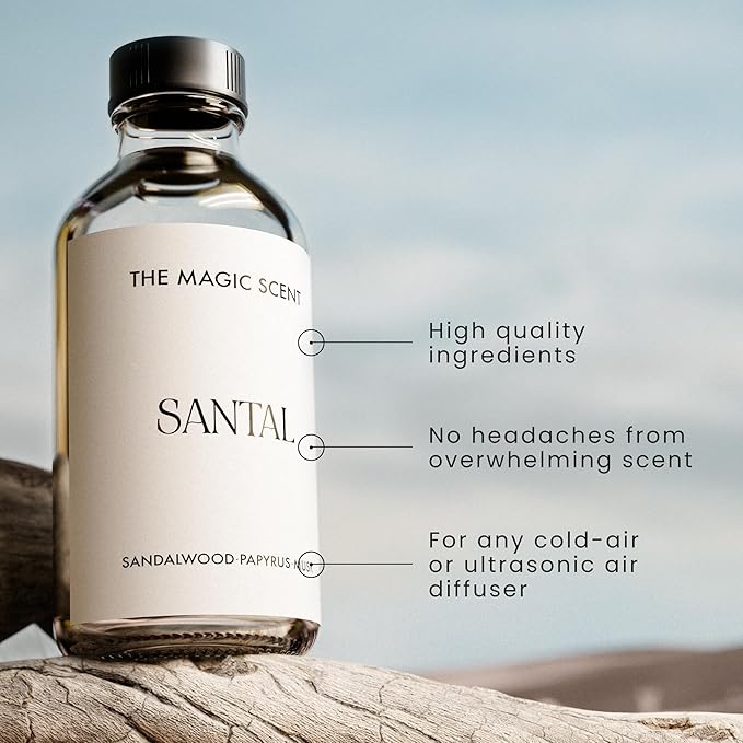 The Magic Scent Santal Fragrance Oil - Diffuser Oil Scent - Santal Aroma Diffuser Oils - Luxury Scents for Home - Sandalwood Oil - 8.5 fl oz, 250 mL TheMagicScent