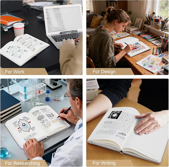 COMIX 12 Pack Lined Journal Notebooks, 240 Pages, Medium 5.5" x 8.3", Hardcover, Journaling Notebook for Work, Business Notebooks for School & Office, Journals for Women, Men - Bloomnest