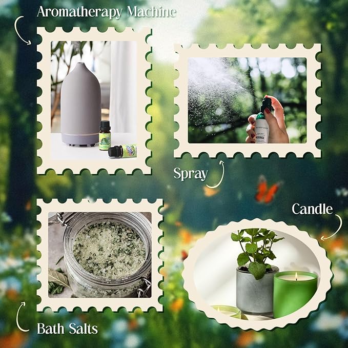 Spring Fragrance Oils Set, Essential Oil Gift Set for Diffuser, Spring Scent Diffuser Oil, Diffuser Scents Oil for Home,Freesia,Breeze,Fresh Green Willow,Fresh Cut Grass,Jasmine, After Rain - Bloomnest